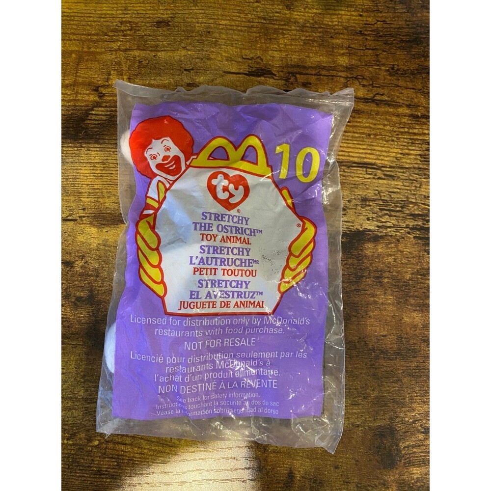 1999 McDonalds TY Teenie Beanie Baby Stretchy the Ostrich # 10 Unopened